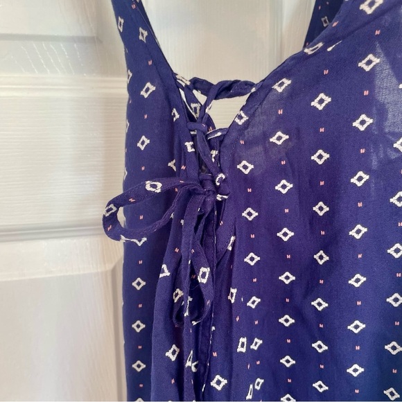 Navy and Orange Sleeveless Dress - Picture 6 of 9